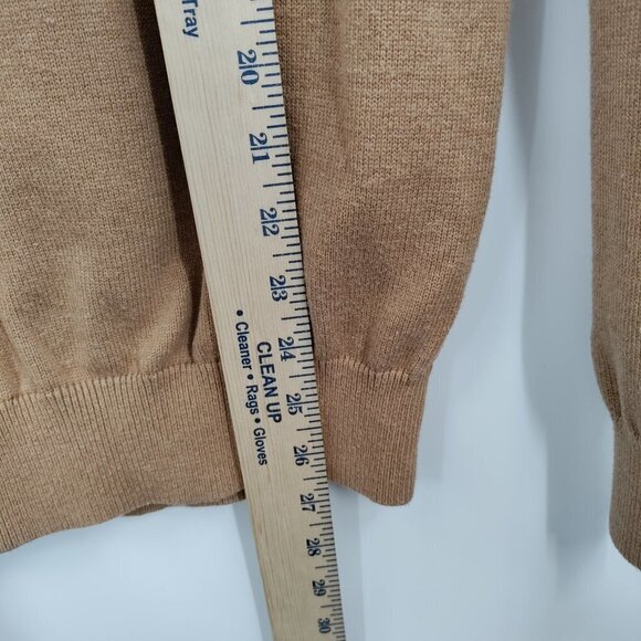 Tommy Hilfiger Cotton Turtleneck Quarter-Zip Pullover Sweater Medium Men Brown - Picture 8 of 11